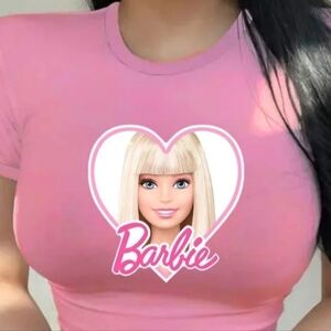 🛑 SALE Barbie Graphic Design Pink Short Sleeve T-shirt